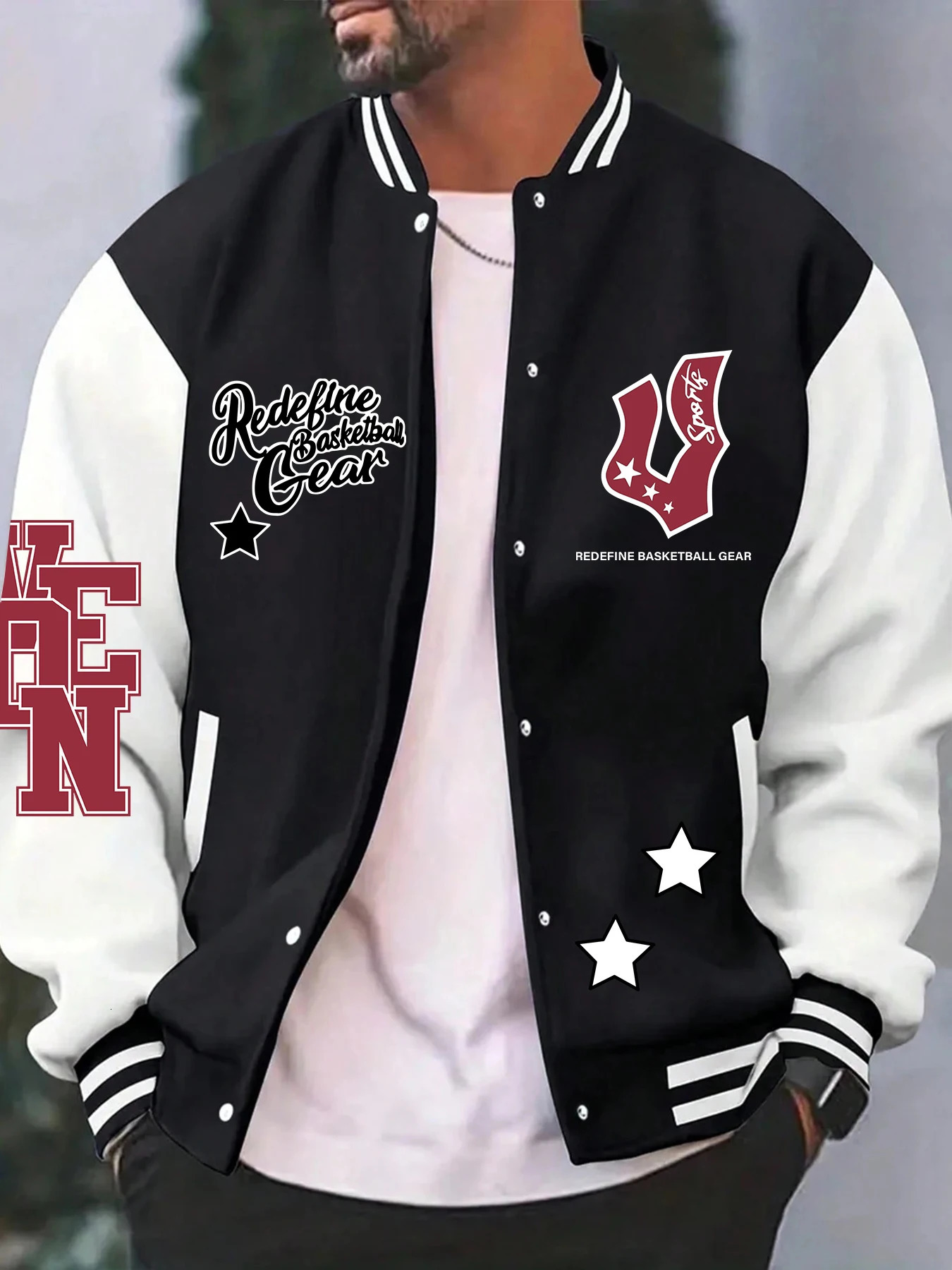Redeline Gear Redefing Print Male Baseball Hip Hop Fleece Streetwear Autumn Casual Men Jackets 261016