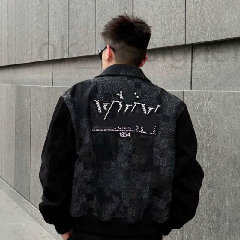 Men's Jackets Designer high-end version of the popular brand, autumn new jacket with a lapel, embroidered chest design rhinestone Design men an