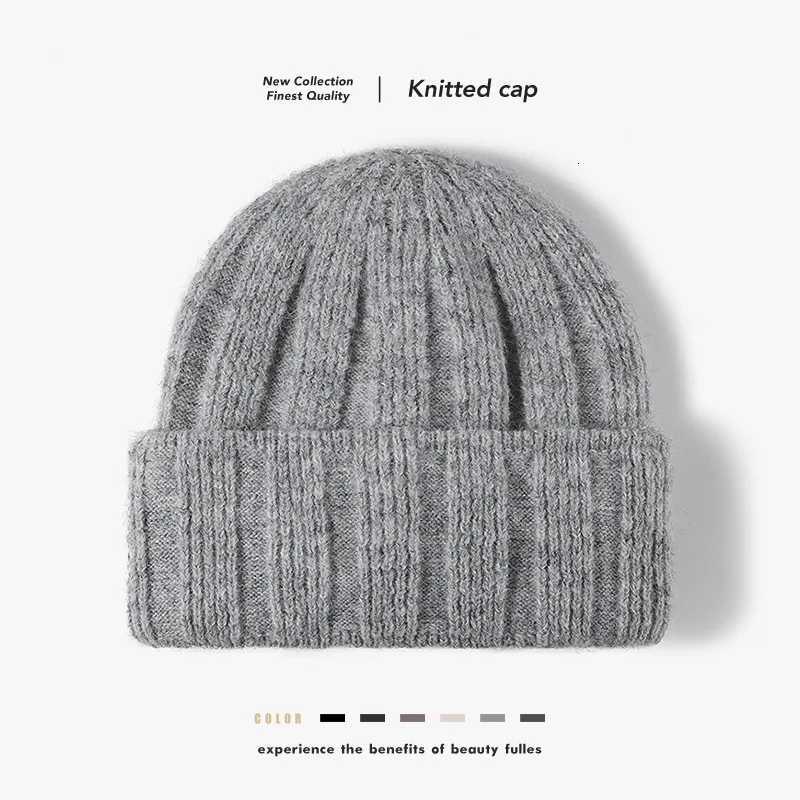 Beanie/Skull Caps Thick Ribbed Knit Hat for Women Autumn and Winter Wool Blend Solid Color Cuffed Soft Warm Versatile Pullover BeanieT261017