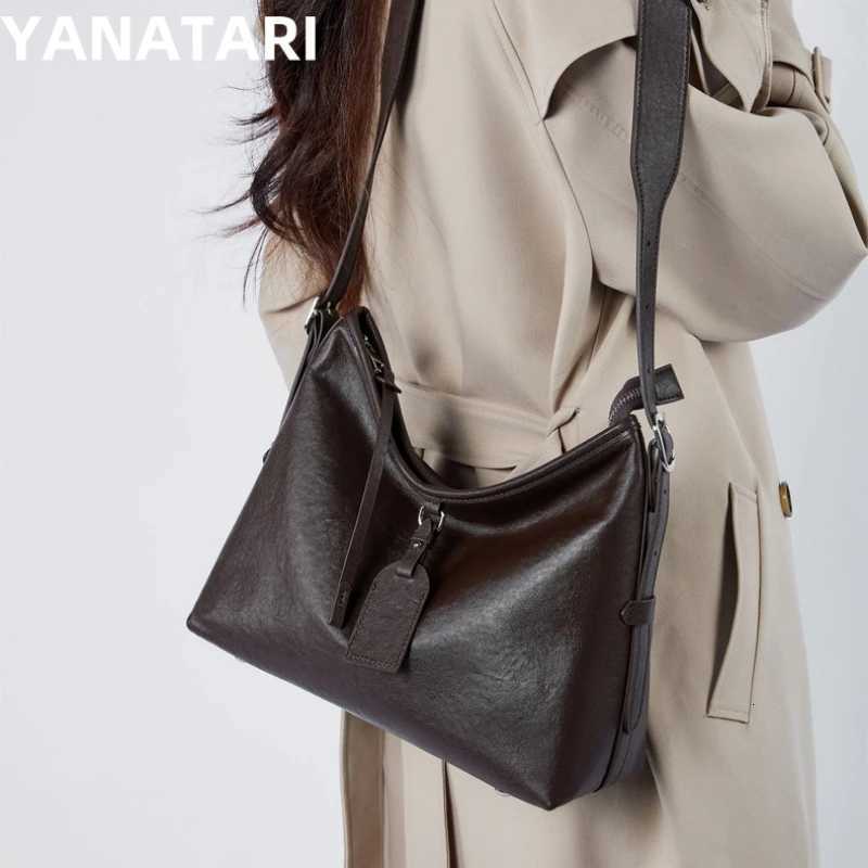 Evening Bags Women's Large Capacity Shoulder Bag Armpit Bag Ladies Genuine Leather Commuter Shopper Bags High Quality Handbag Big Tote H261016
