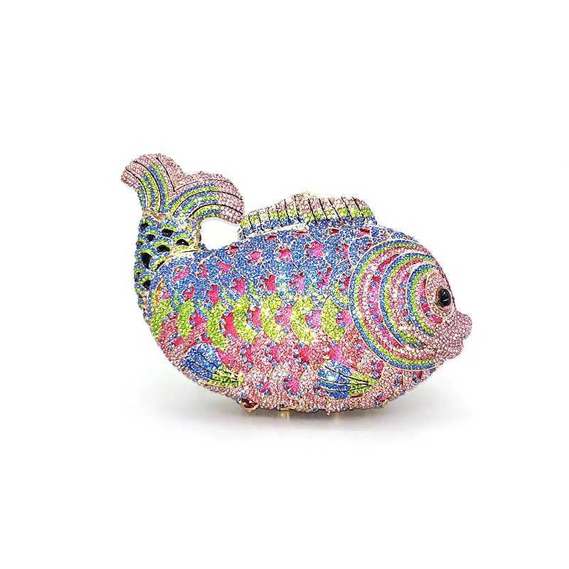 Evening Bags Elegant fish Crystal Clutch Bag fashion Women's Evening Purse H261016
