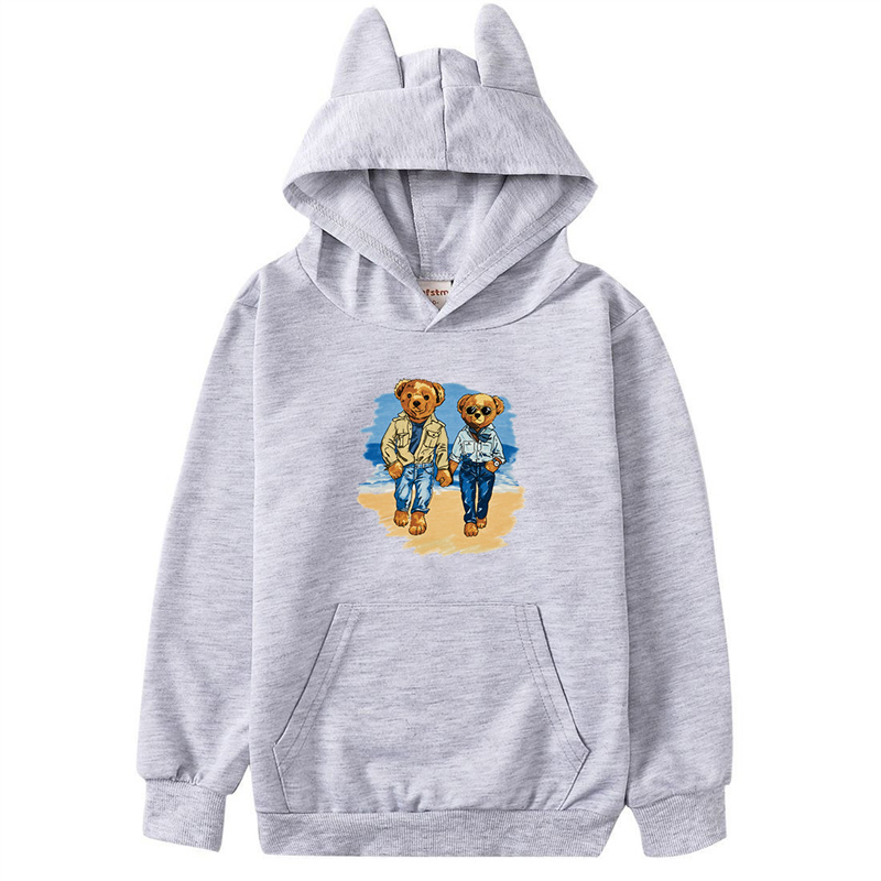 Designer Kids Bear Hoodie Autumn Children Cute Ear Hooded Sweatshirt Fashion Big Boys Girls Sportswear Child Pullover Tops Babies Warm Hoodies