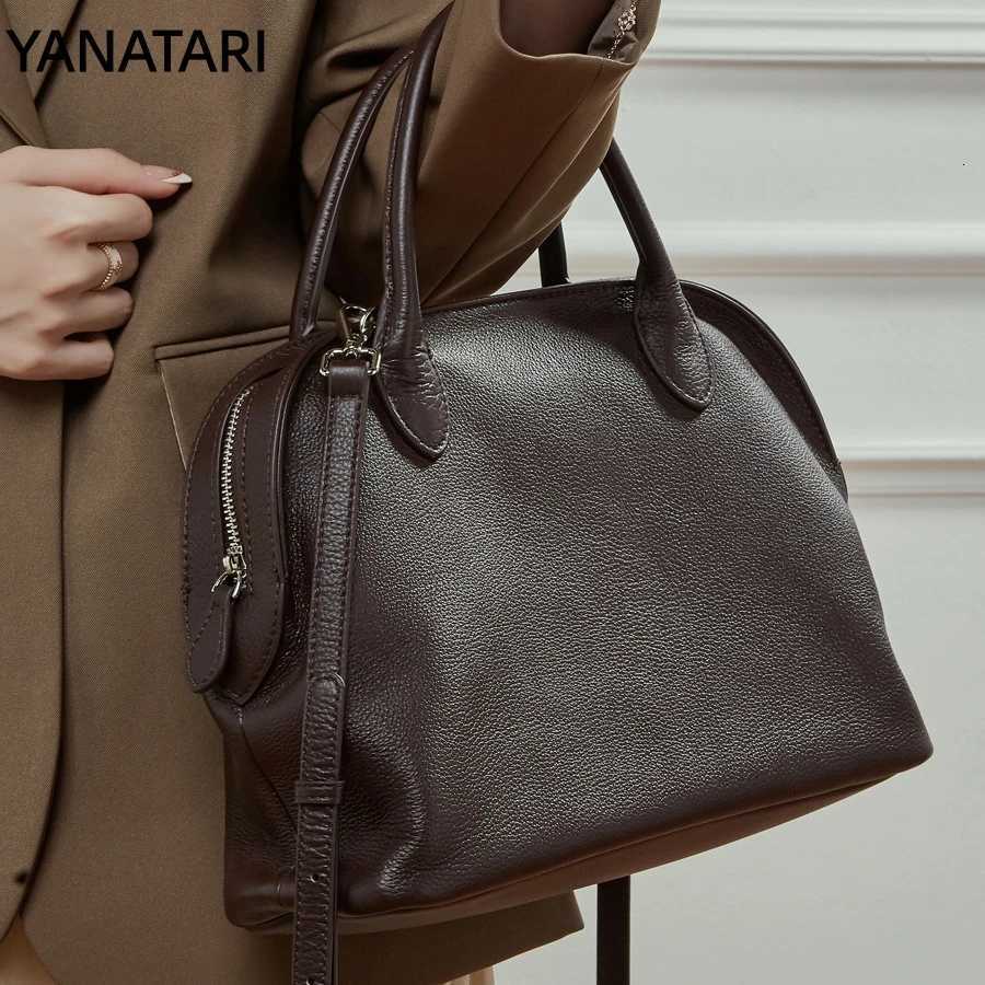 Evening Bags YANATARI Genuine Leather Large Capacity Minimalist Tote Bag Women Top Layer Cowhide Fashion Handbag Shoulder Bag H261016