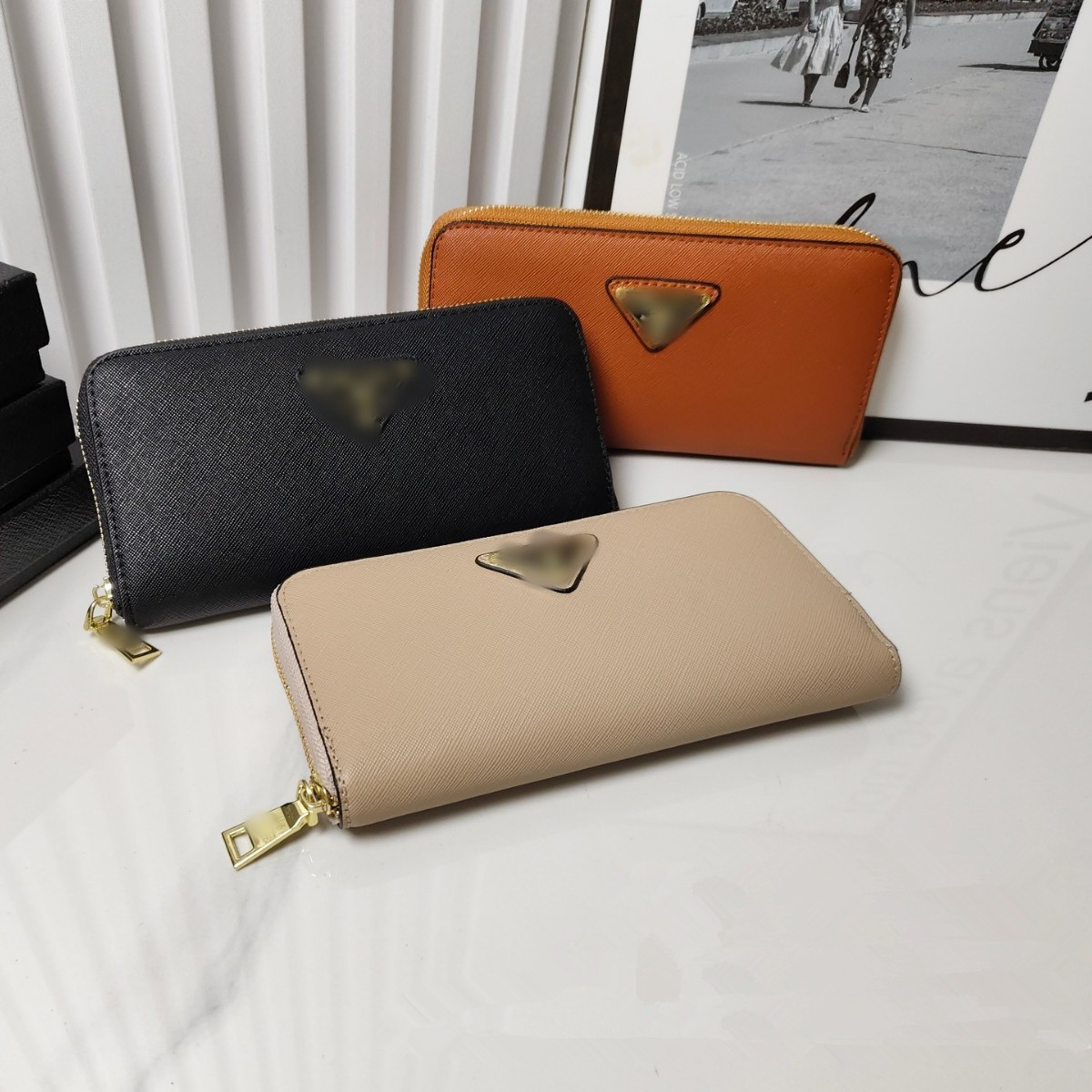 Women's fashionable long-style wallet with large capacity business handbag with multiple card slots and high-quality P design