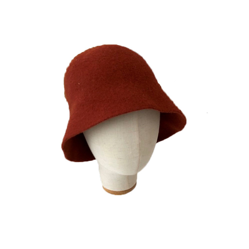 Early Autumn Winter Hat for Women Vintage Woolen Bucket Straight Fisherman Flower Pot Hat Internet Celebrity Style Knitted Foldable