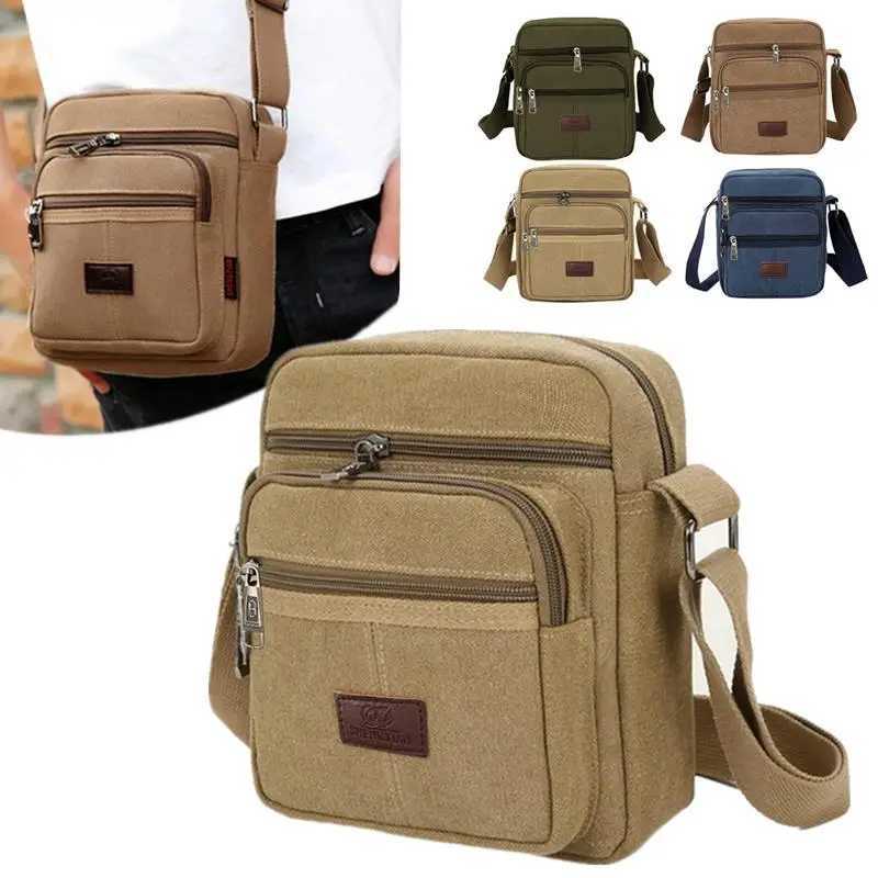 Shoulder Bags Men's Shoulder Bag Business Leisure Large Capacity Portable Handbag Zipper Multi Layer Waterproof Summer Male's Crossbody Ba