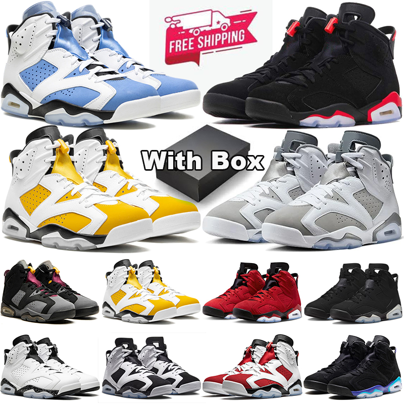 with box free shipping 6 6s basketball shoes Oreo Cool Grey University Blue Black Infrared mens trainers women outdoor sports sneakers 36-47 cheaper