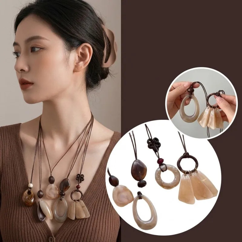 Retro Chinese Aesthetic Blended Long Necklace Waist Chain for Women High-End 2026 Sweater Accessory Niche n 261012