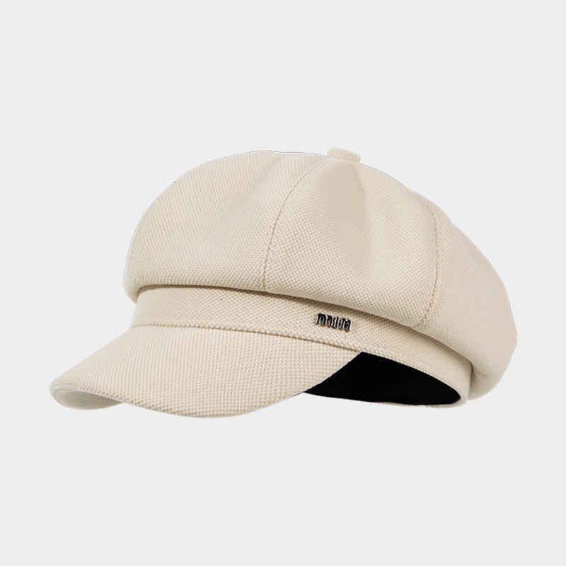 2025 New Autumn Winter Melard Wool Newsboy Cap Face Slimming Korean Version Versatile Duckbill Beret Octagonal Hat for Women