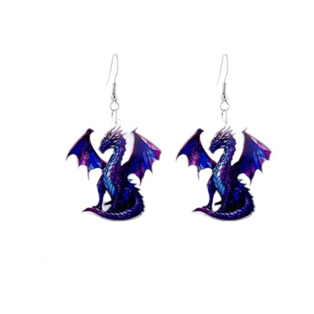 2026 Shine's Best-Selling European American Cross-Border Purple perfume Dragon Acrylic Women's Earrings Are Unique, cologne Vintage, And V