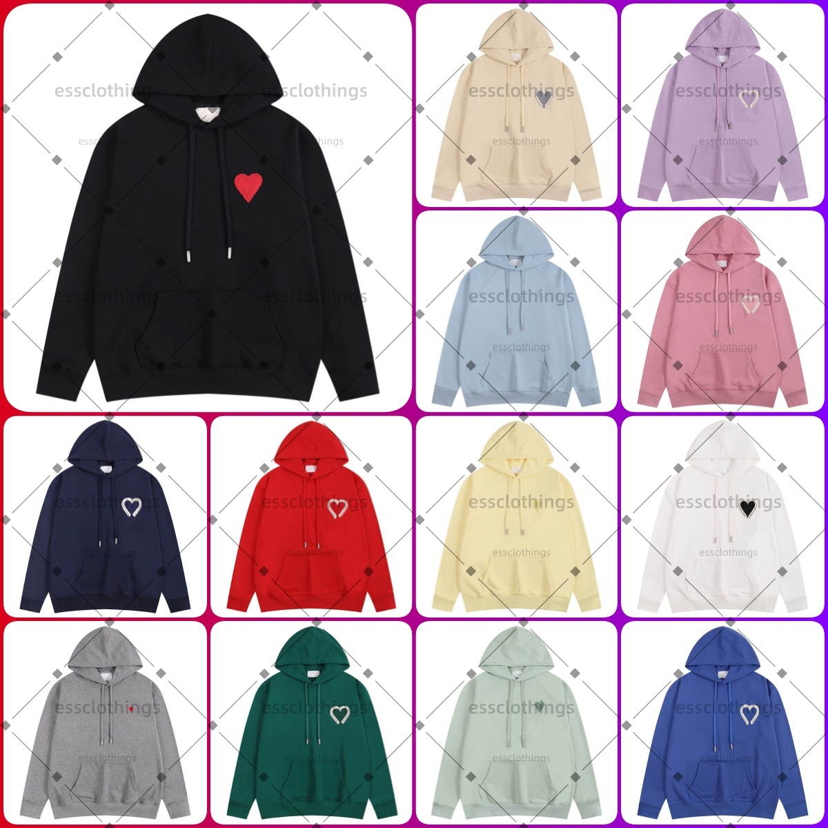 Designer Mens Hoodie Classic Heart Logo Embroidered Hooded Women Pullover Tops Sweatshirt Fashion Minimalist Streetwear Casual Tops