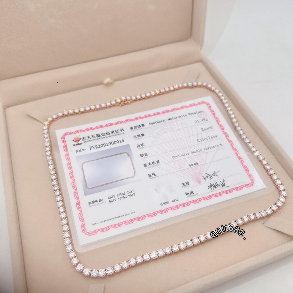 Fine Jewelry 4MM Customized 10K 14K 18K Real Gold VVS Moissanite Diamond Men Women Moissanite Tennis Chain