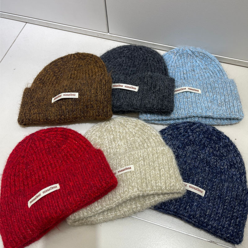 Soft comfortable knitted beanie women thickened warmth in autumn winter earcovering design makes face appear smaller suitable for large sizes and wr