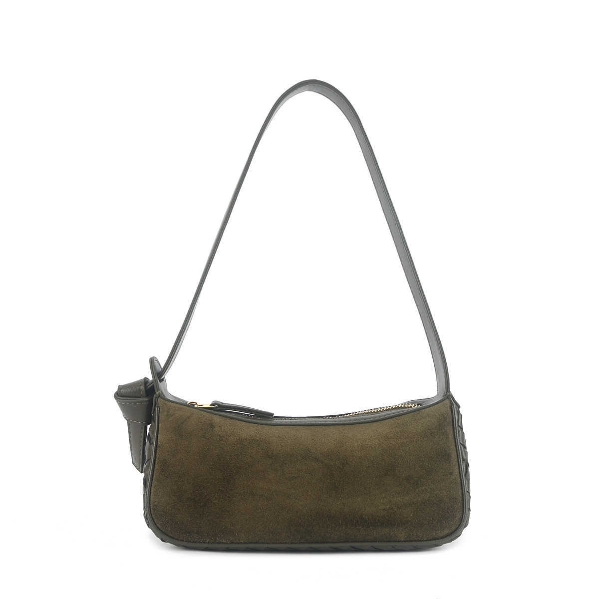 Soft Suede Purse 26 Autumn/Winter New Knitted Underarm Bag For Women Suede Zipper Details Simple Versatile Commuting Shoulder With Curved Crescent S