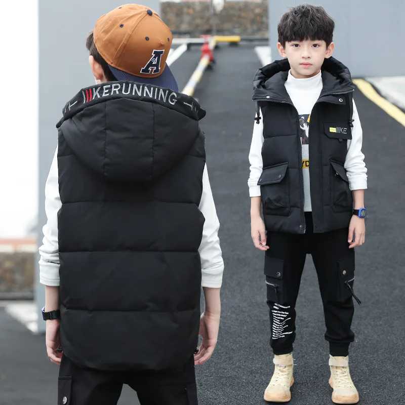 Waistcoat Fashion Kids Vest Children's Hooded Vest Spring Autumn winter Waistcoats Boys Outerwear toddler Coats Teenage baby girl clothesT26101