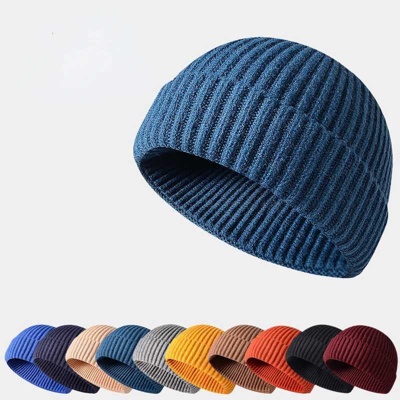 Beanie/Skull Caps Winter Knittted Cap Solid Color Hip Hop Cap Unisex Skullies Beanies Q261017