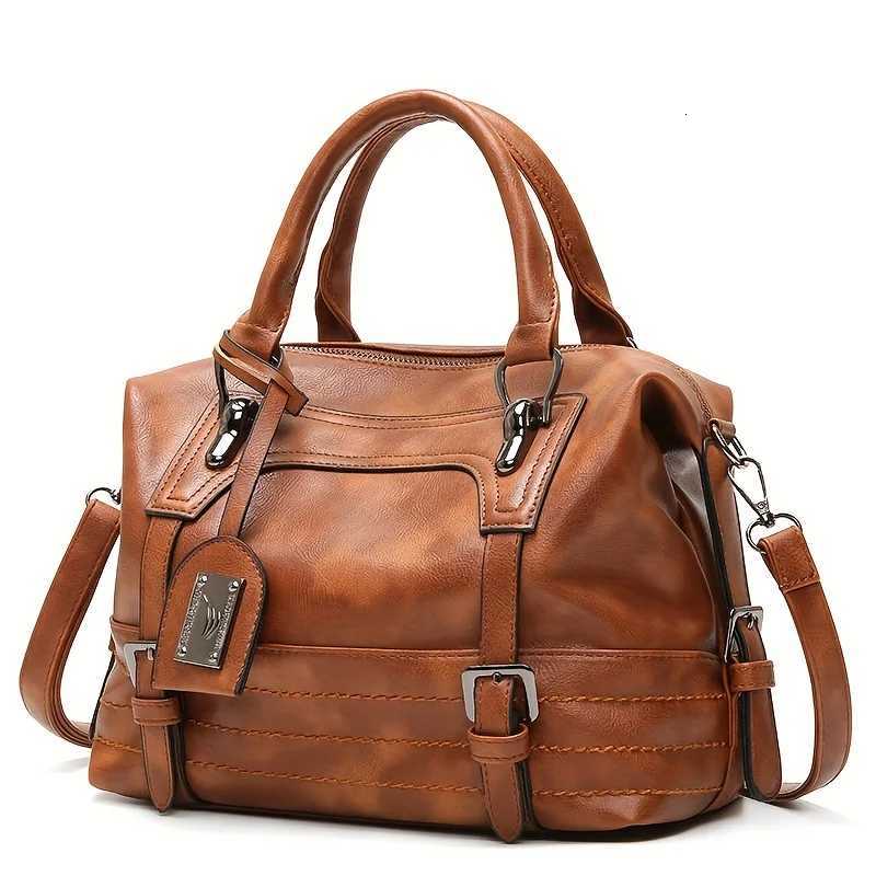 Evening Bags Vintage Women's/ Men's PU Leather Handbag Multi-pocket Shoulder Crossbody Bag Casual Large Capacity Satchel Tote Purse H26101