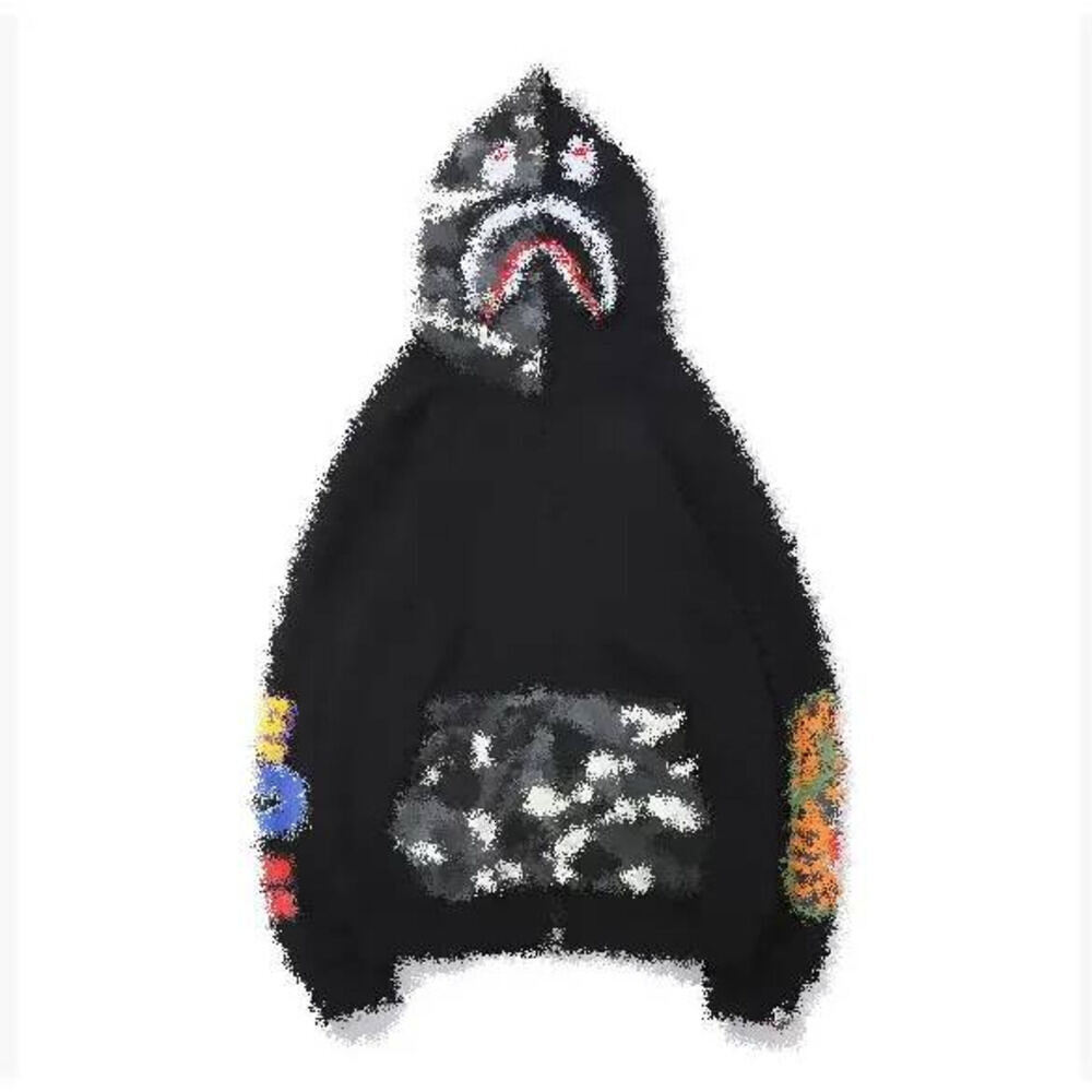 Ape Hoodie Men's Camo Shark Full Zip Hoodie Designer Shark Jacket Graphic Print Long Sleeve Streetwear Sweatshirt With Bathing App Jacket 2D2