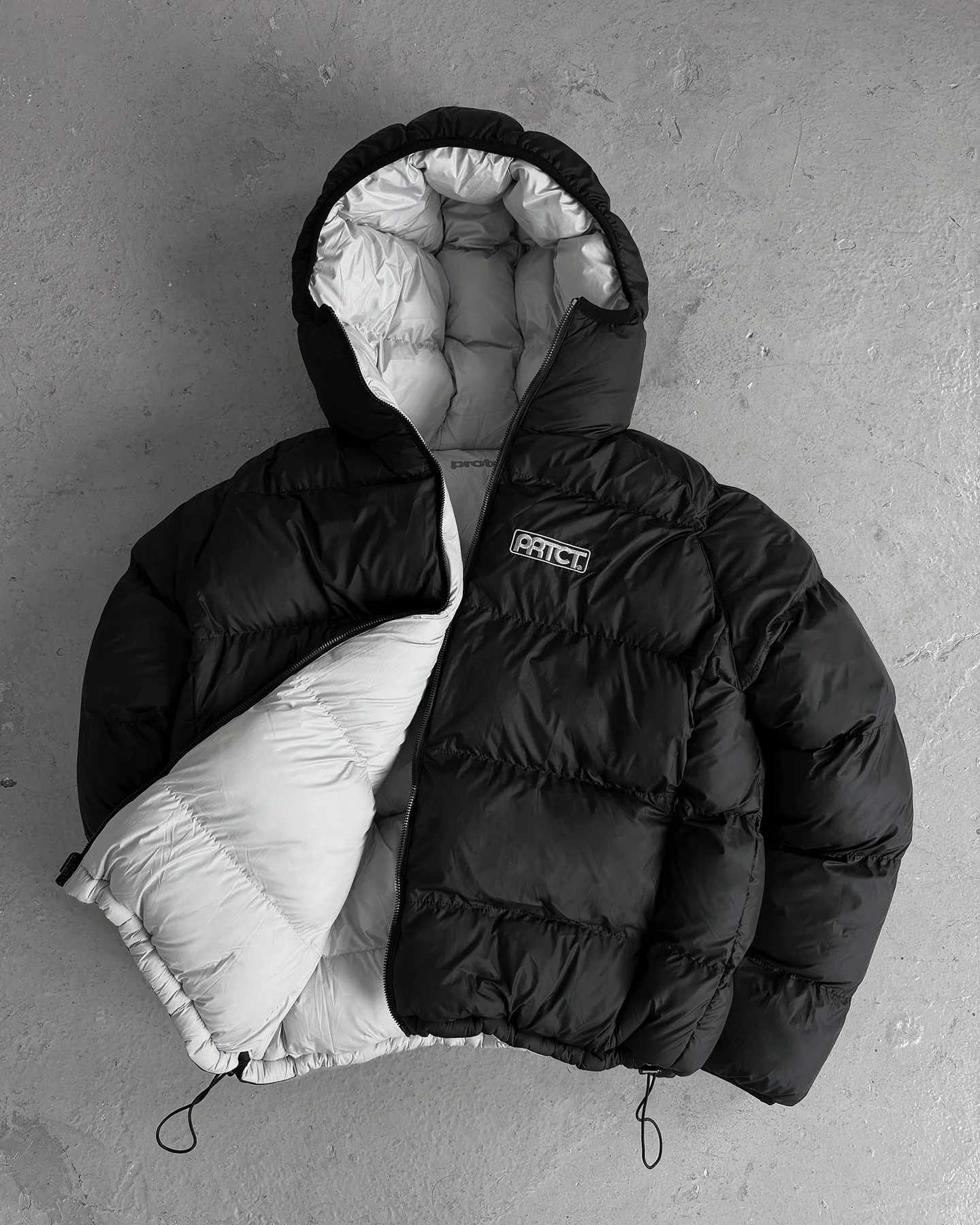 Women's Down Parkas Winter Personality Double Sided Mens Down Jacket Thicken Warm HoodIie Y2k Reversible Zipper Casual Fleece Padded Unisex Coa