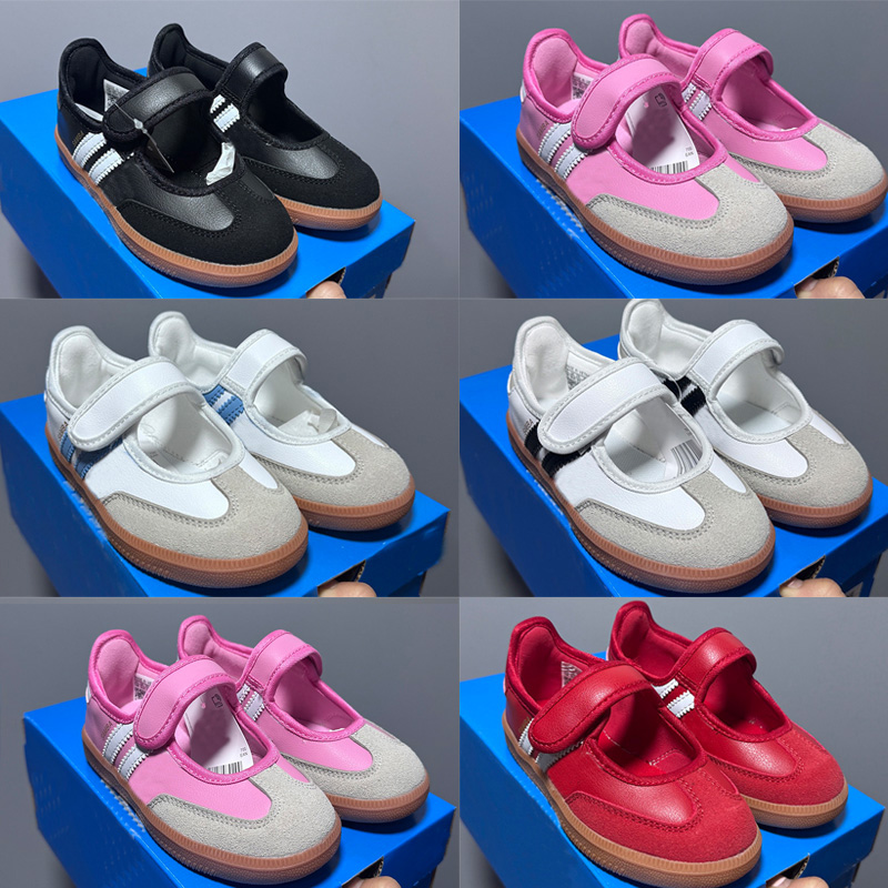 New Mary Jane Designer Kids Shoe Ballet Flats Suede Sneakers Girls Boys Sandals Shoes Driving White Black Scarlet Gum Ladies Summer Sandals