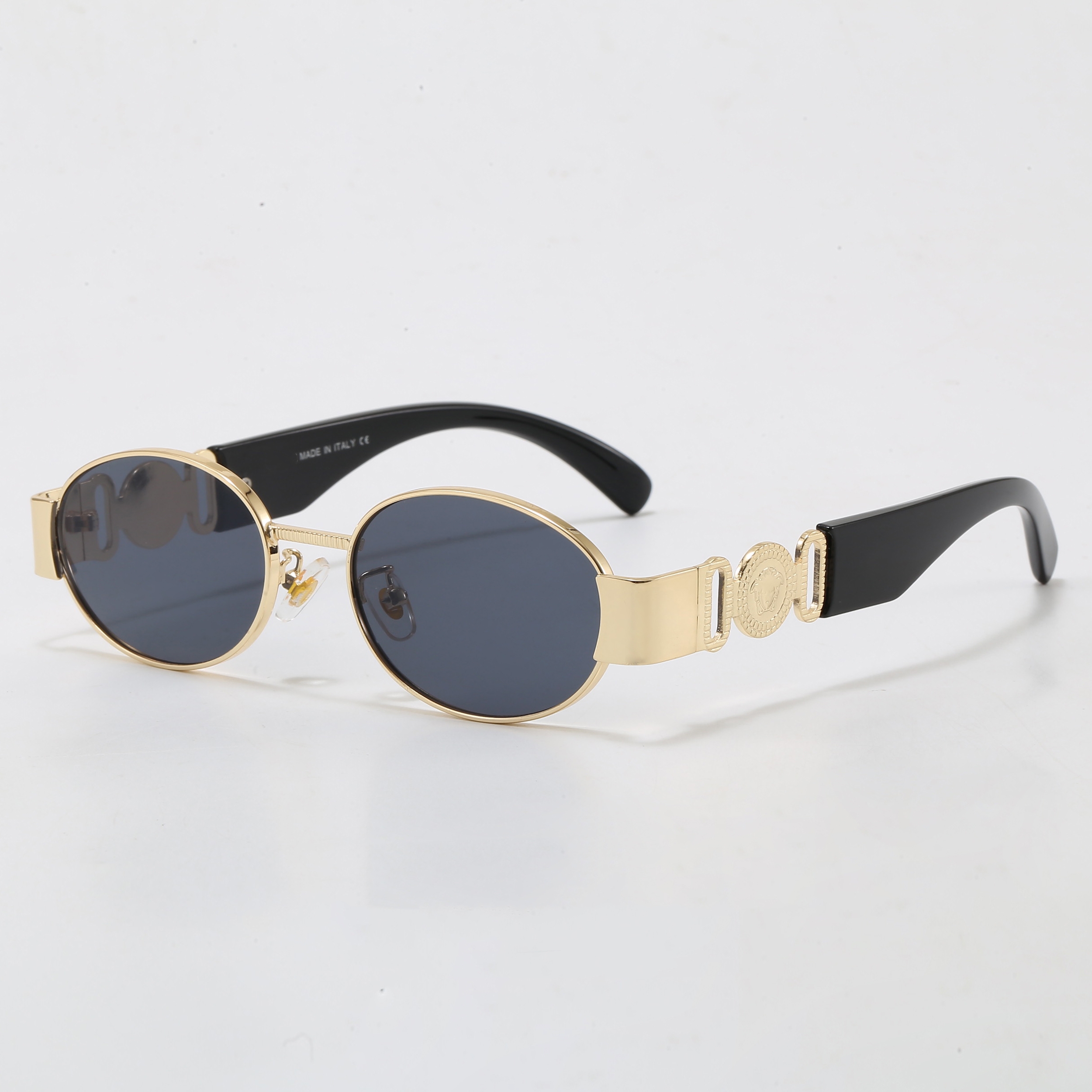 Mens Hot Selling Green Metal Frame Oval Party Sunglasses For Women's Brand Designer Neutral Summer UV400 Beach Shading polarized UV protection
