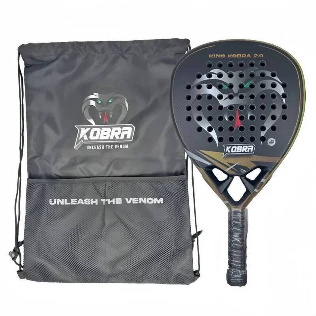 Multi-Piece Tennis Racket Matching Kits KING full graphite professional tournament racquets KOBRA 2 0 18K Carbon Fiber Padel * 3D Textured Anti Slip