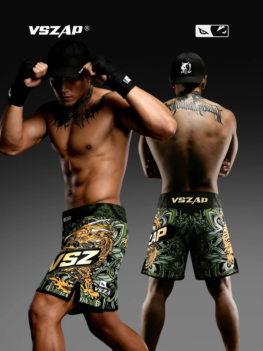 VSZAP MMA Training Shorts Men Women Fitness Sport Boxing Muay Thai Grappling Short Combat Gymwear for Mixed Martial Arts 261017