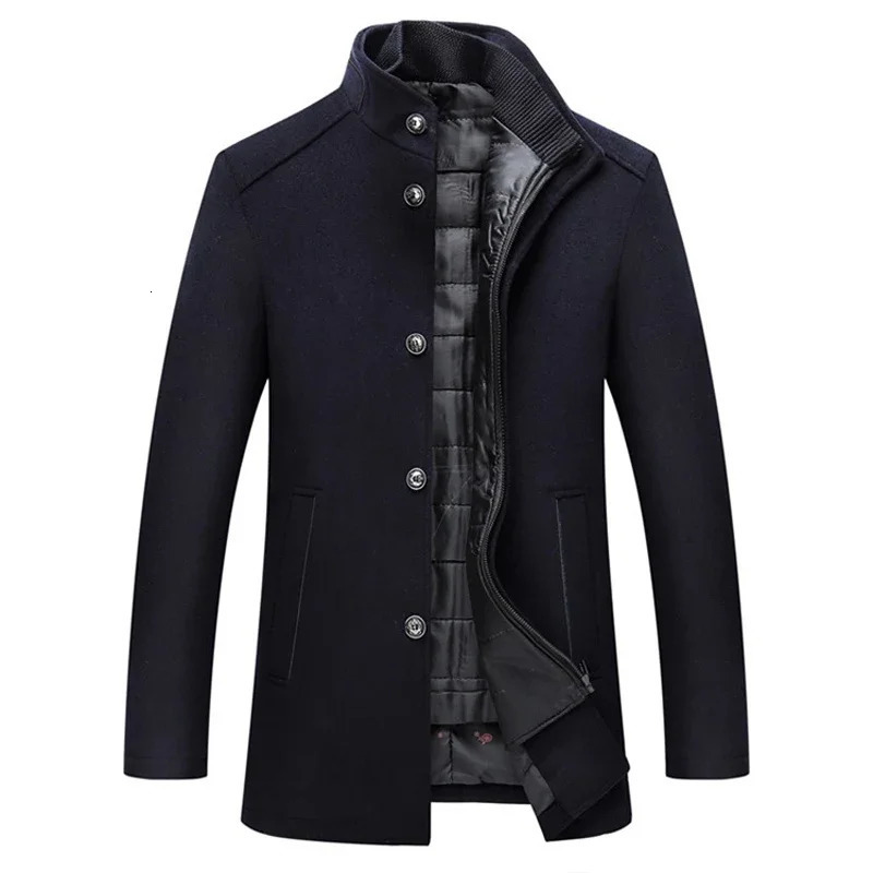 Slim Adjustable Vest Parkas Men Fashion Autumn Clothing Windproof Woolen Male Business Coat Men Winter Warm Jacket Parkas 261015