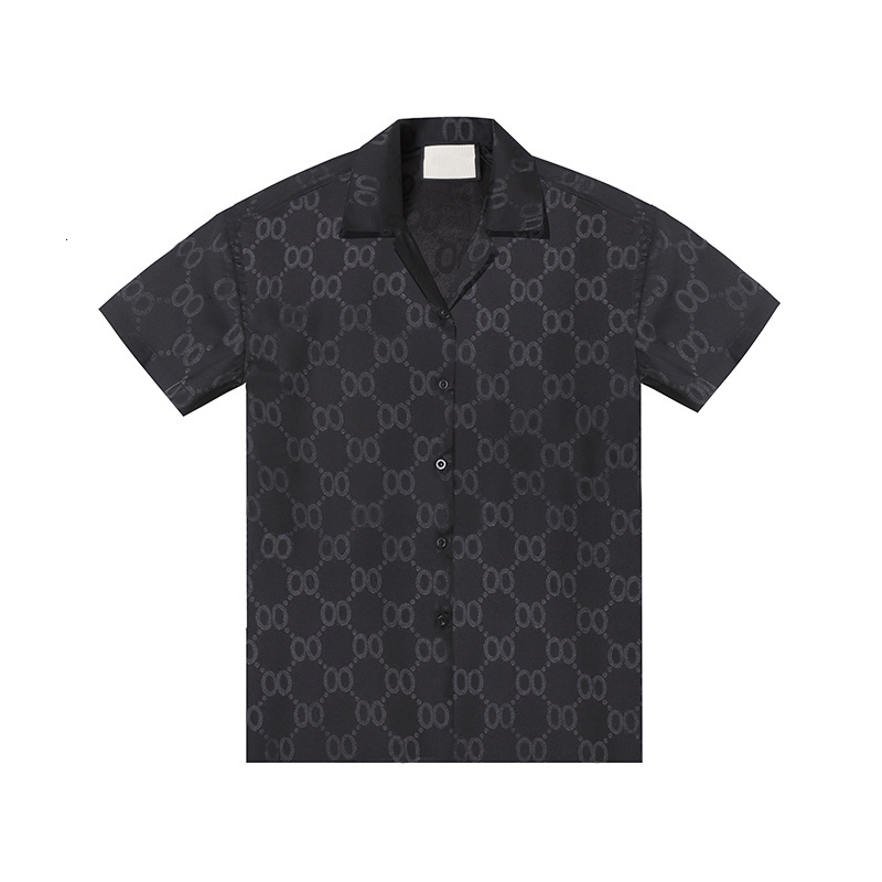 Men Casual Shirt Mens Designer Summer Short Sleeved Letter Printed down Mens T Button Up