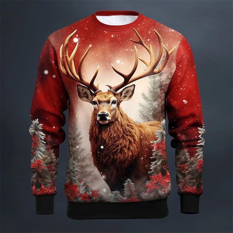 2026 New Christmas Halloween Collection: 3D Digital Print Crew-Neck Sweatshirts, Fashionable Sporty Long-Sleeved Sweatshirts For Men And Women Free