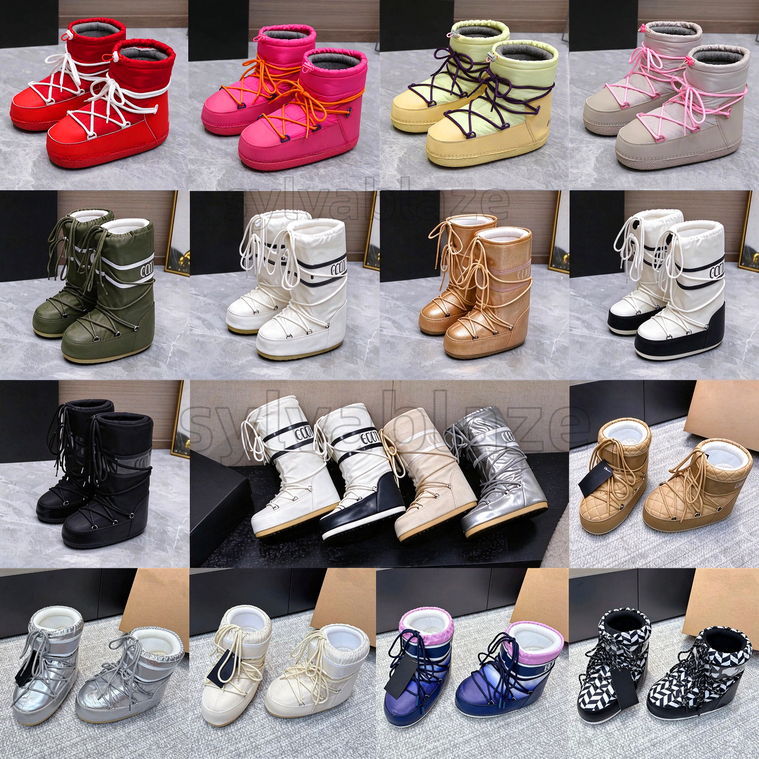 2027 Fashion Snow Designer Boot Women Rain Fur Boots New Winter Black Warm Snow Ski Platform High Warm Boot Winter Medium Shoes 35-42