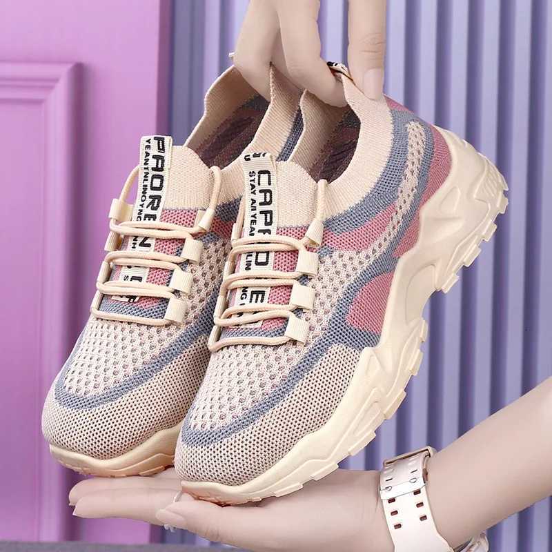 Casual Shoes Chunky Sneakers 2025 Women's Casual Shoes Spring And Autumn Air Mesh Breathable Sports Shoes For Women's Soft Sole Running Sh