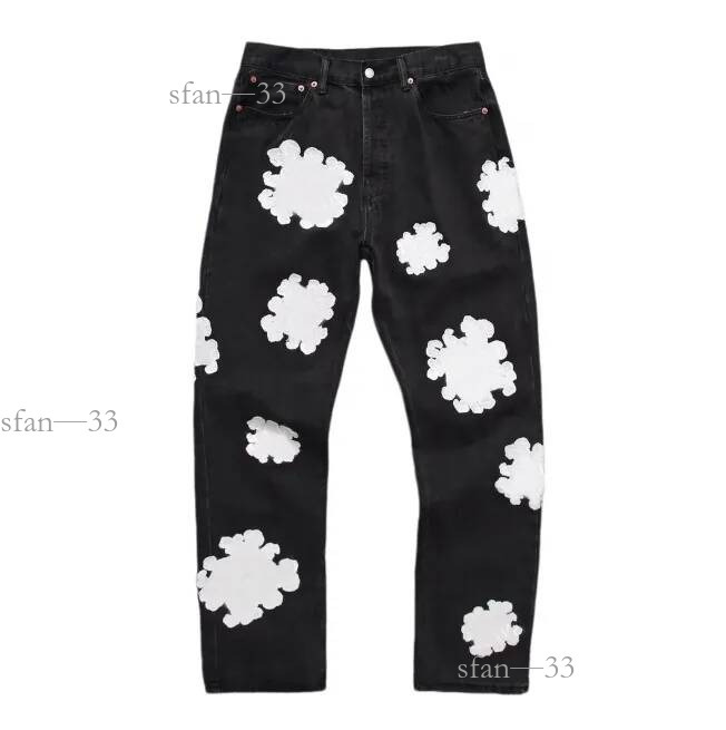 Denim Jeans Designer Embroidered Kapol Loose Straight Leg Casual Men Women Jeans Fashion Couple Pants Trouser Stacked Janes Flowers Prints Spider Yo