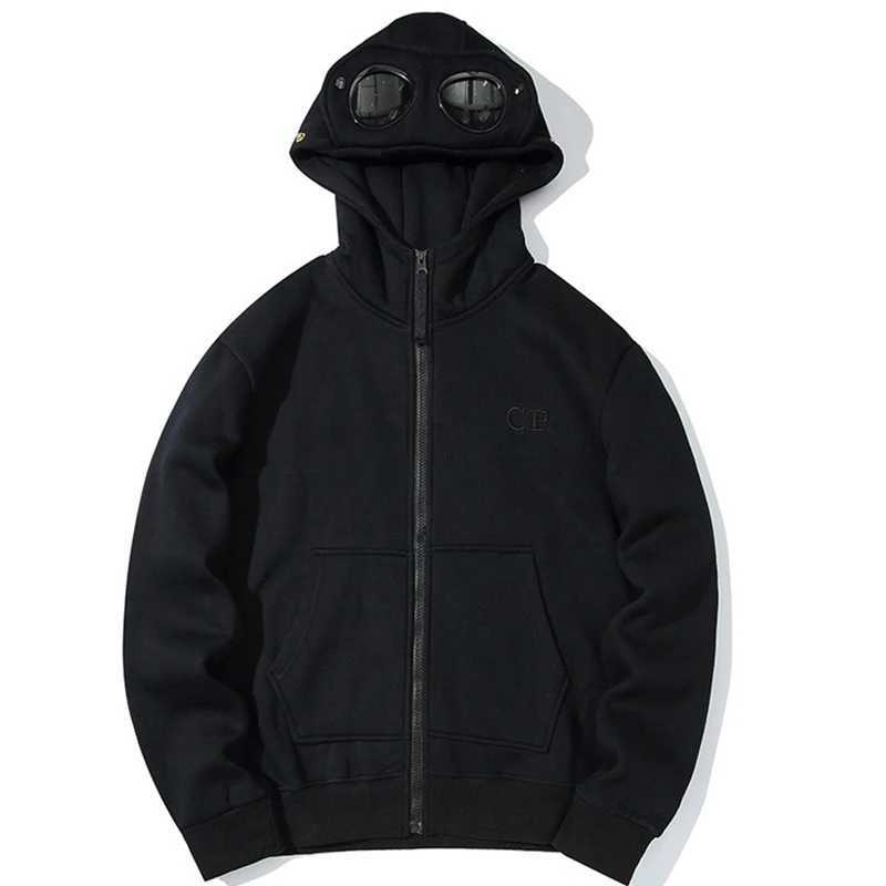 Men and Women Zippered Hoodies Coat Glasses Lens Hooded Sweatshirt Jacket S261017YA9P