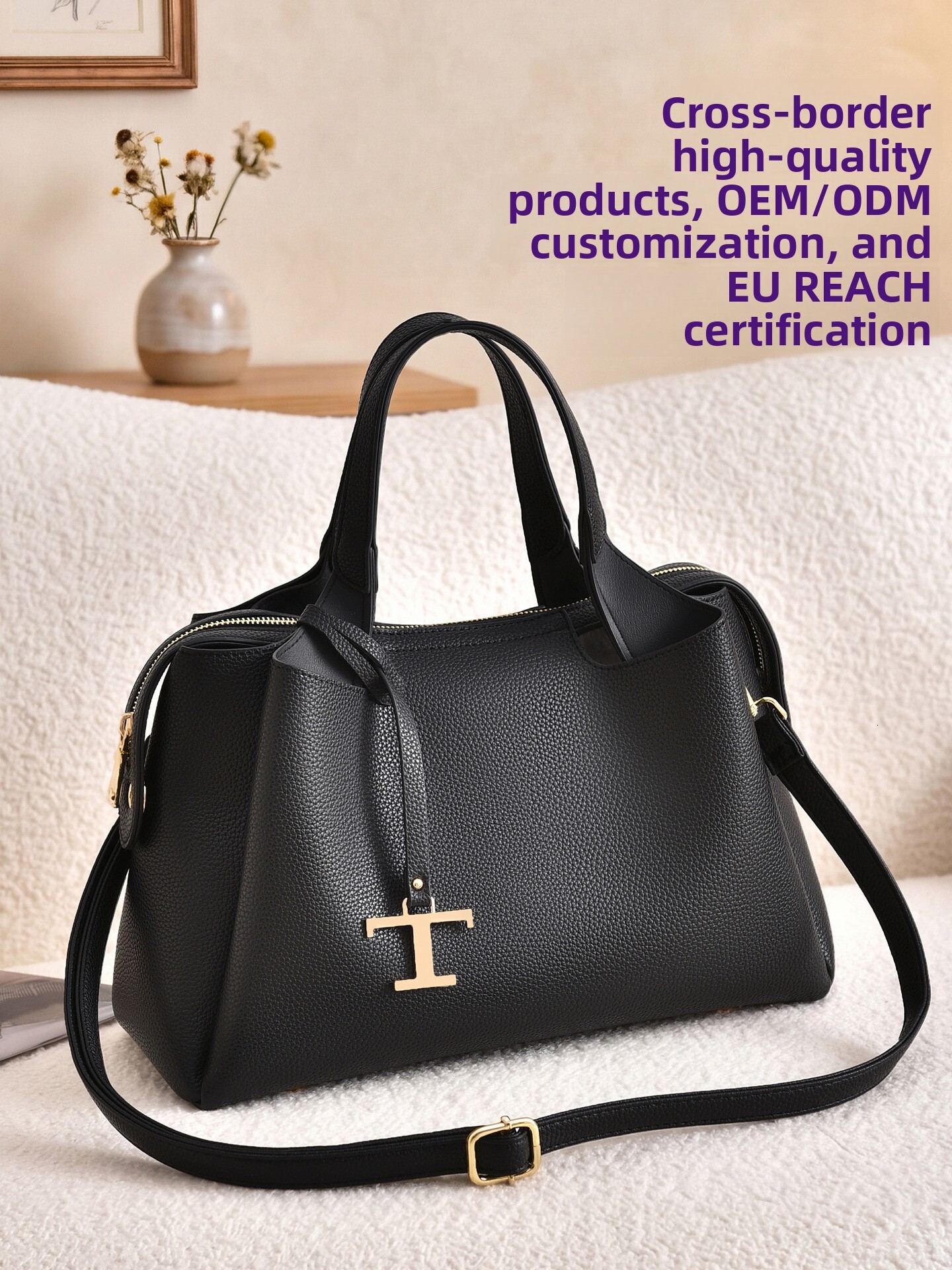 Black Large-Capacity Tote Bag, Popular Choice In Africa, Suitable Commuting, And Can Be Carried As A Shoulder Bag; Handbags For Ladies Retro Luxury