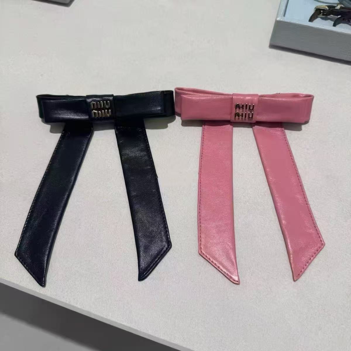 M necklace Cross-border Miao Family Lady's Paper Bow Spring 25 New Simple Double-Layer Fashion Letter Hair Clip Versatile