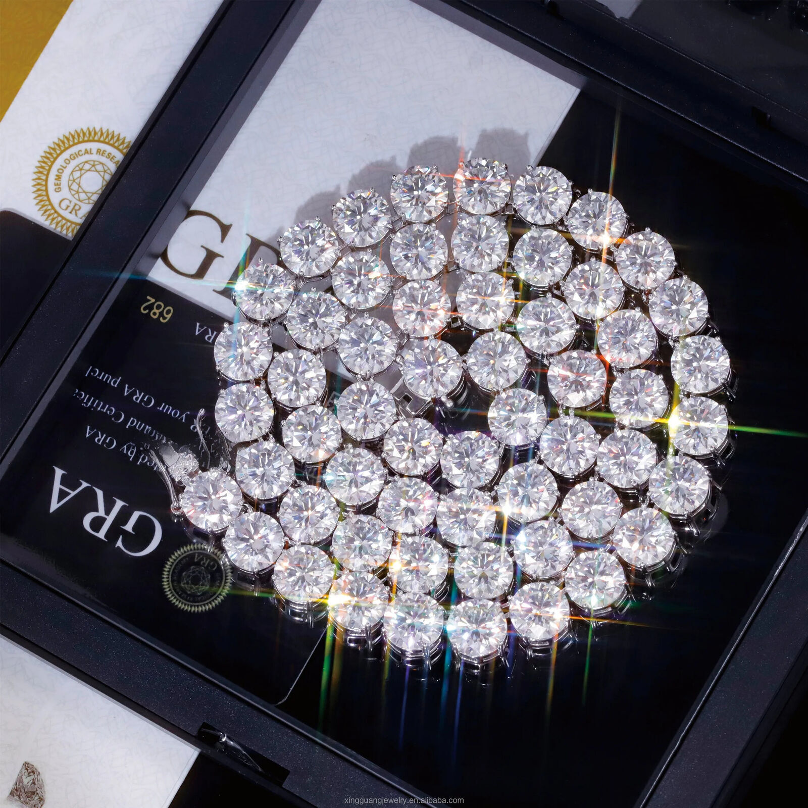 Lowest Best Price VVS Chain Fine Jewelry in Stock S925 Silver GRA Moissanite Popular Tennis Rapper Necklace