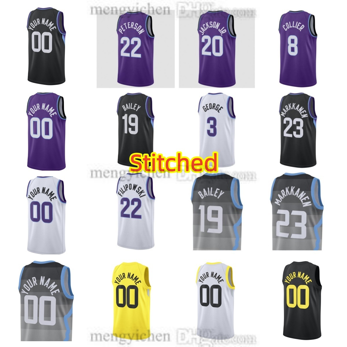 Stitched Men's 2026 -27 Lauri Basketball Jersey 23 Markkanen Keyonte 3 George Ace 19 Bailey Kyle 22 Filipowski 8 Isaiah Collier 20 Jaren Jackso