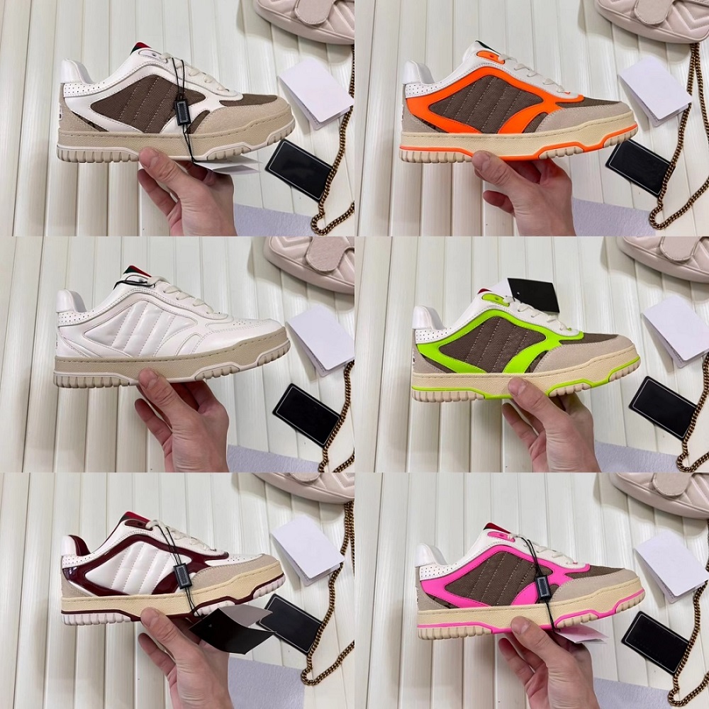 Men Women Casual Shoes Designer Sneaker Fashion Classic Luxury Web Shoe Canvas Leather Brown Orange Green Pink Stripes Platform Shoe Trainers Sports