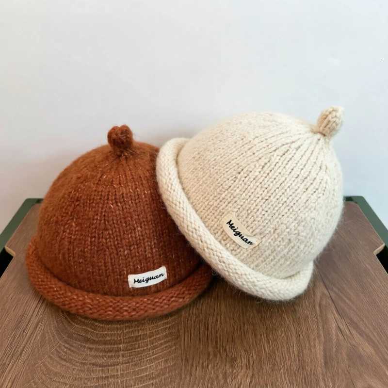 Beanie/Skull Caps 2026 Women's Winter Beanies Turned-up Brim Knitted Woolly Hat Keep Head Warm Knitted Cap Minimalist Style Fashion Accessories