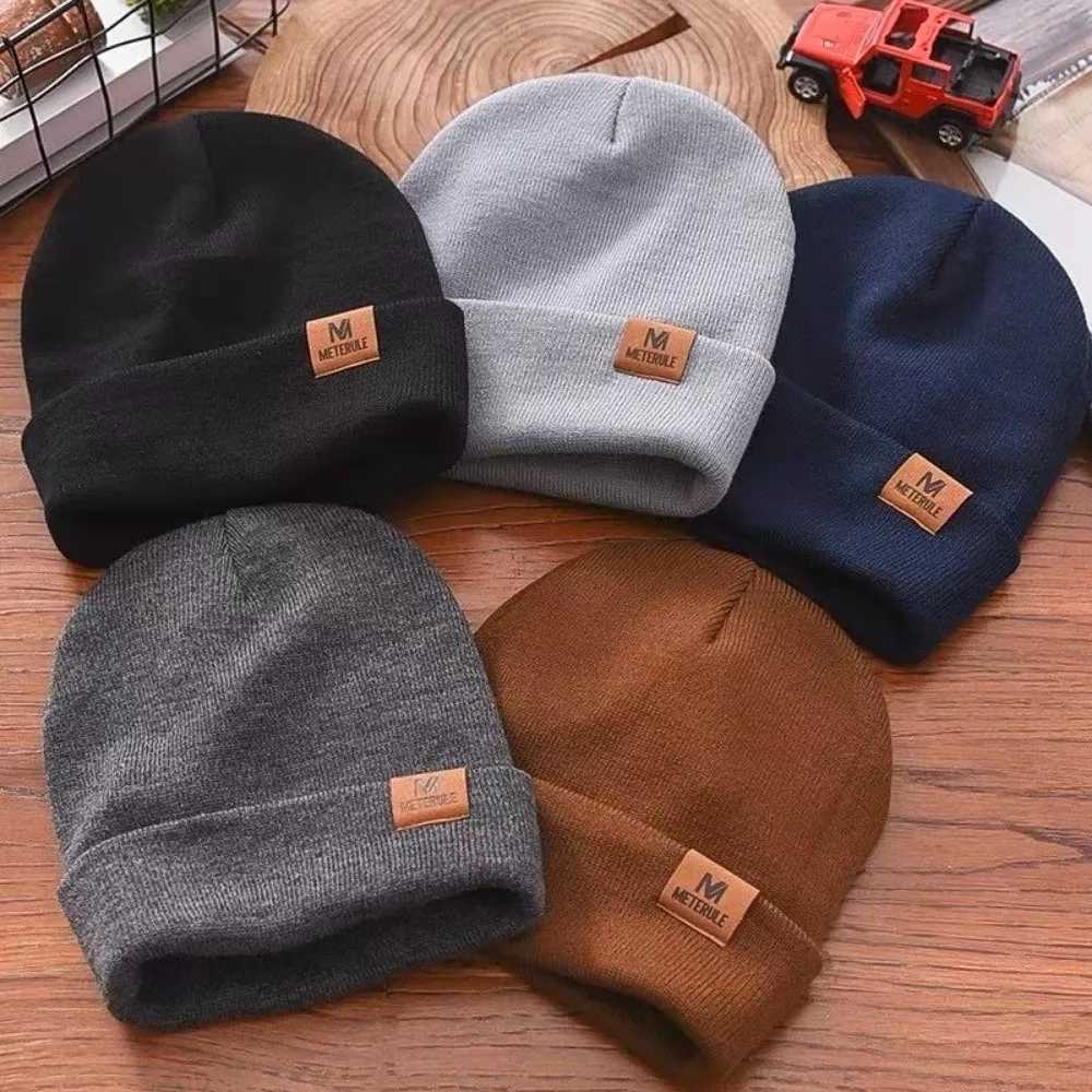 Beanie/Skull Caps Unisex Autumn Winter Riding Hat Knitted Cuffed Beanie Hats Warm Cycling Cap Women MenT261017