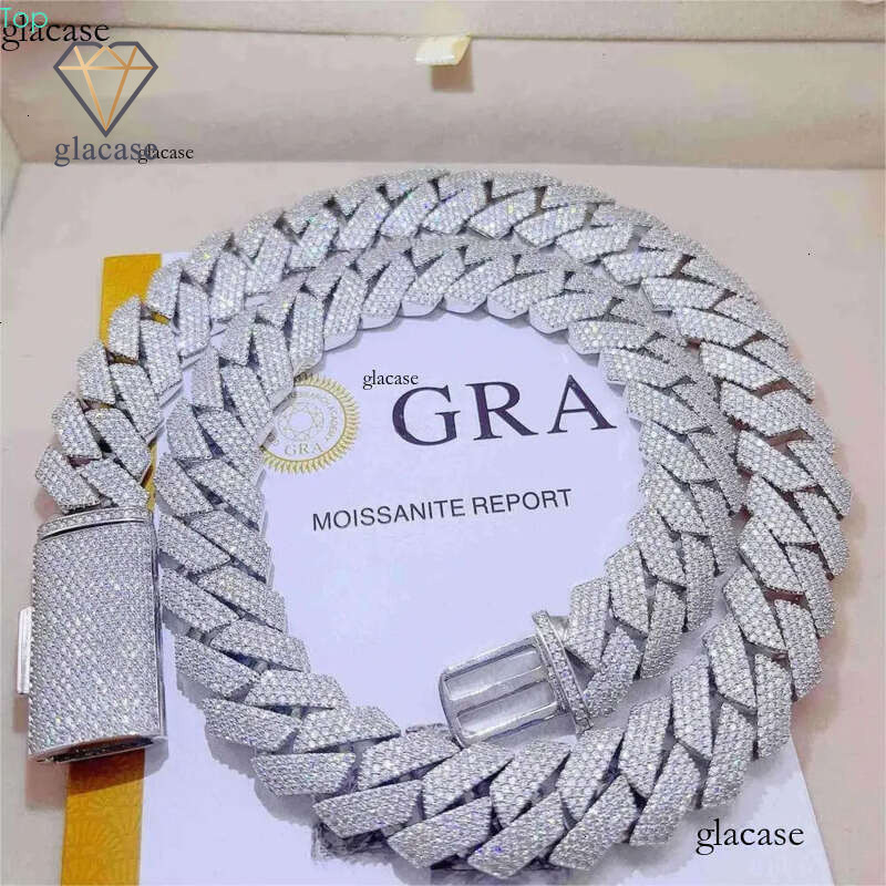 moissanite necklace designer jewelry cuban k chain Iced Out Pass Dia Tester Sterg Sier Necklace Vvs Moissanite chains for men necklaces