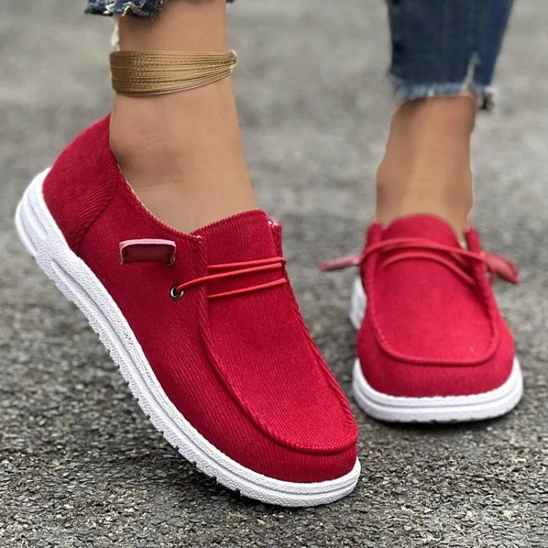 Plus Size 43 Casual Shoes for Women Fashion Loafers Spring and Autumn Round Toe Flat Anti-Slip Walking Shoes Zapatos De Mujer 261017