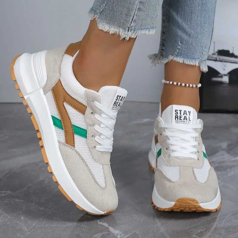 Casual Shoes 2026 New Women Sneakers Spring Autumn Casual Lace Up Designer Shoes Platform Loafers Anti Slip Comfort Female Sneakers H261016