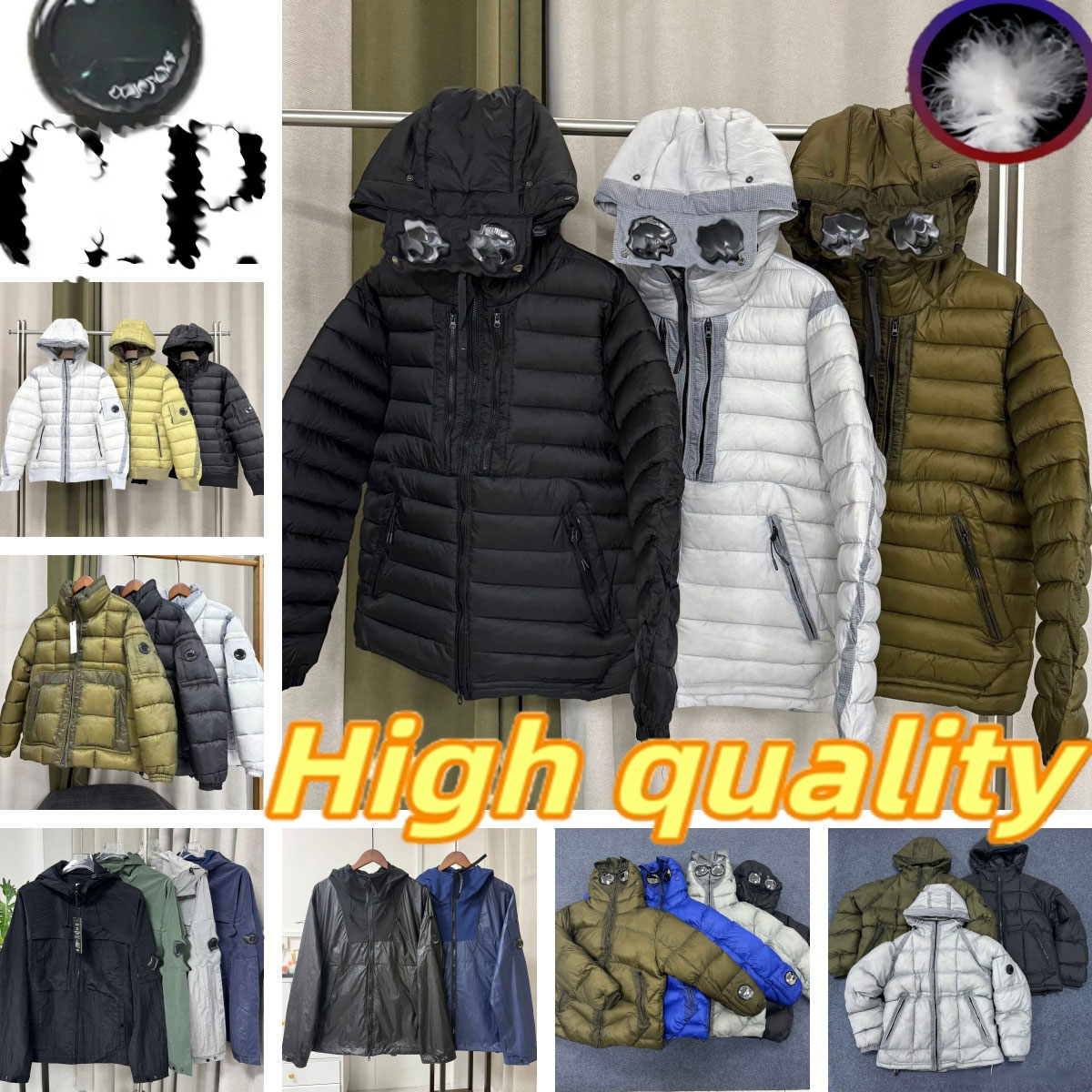 Cppuffer jacket men doudoune Hooded lens flip up pocket lightweight down jacket functional storm windbreaker jacket winter warm coat Breathable Loos