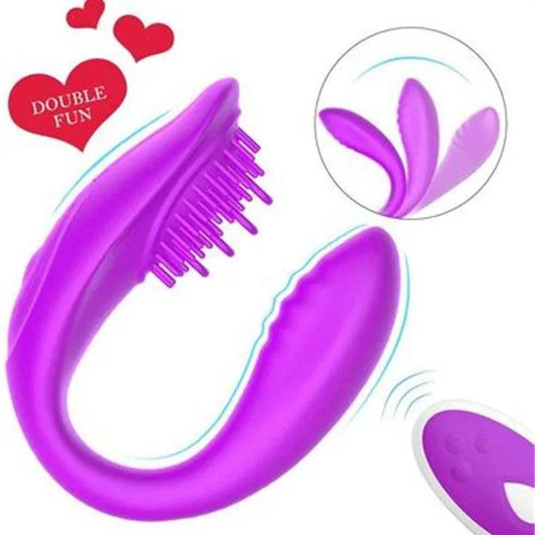 Wireless Remote Control Female Bullet Vibrator Soft Brush Head Clitoral Massager Multi Frequency Vibration Purple Silicone Adult Intimate Pleasure T