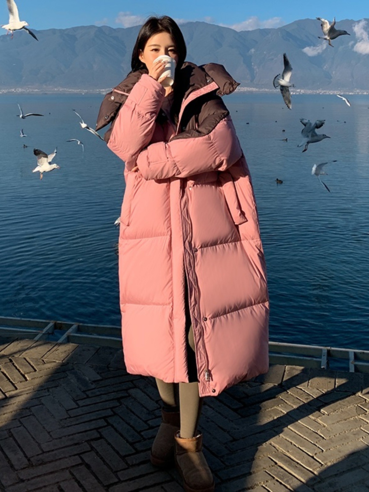 Designer 2026 new style women's winter mid-length loose-fit oversized quilted cotton coat, fashionable and thickened cotton jacket