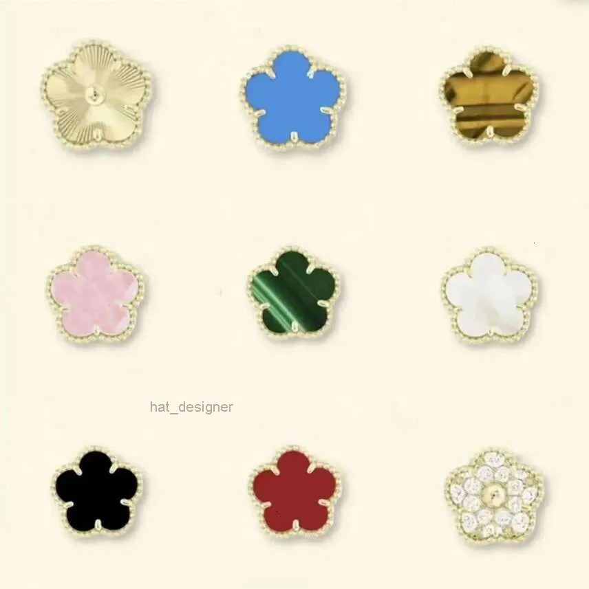 Designer jewelry earrings; 15mm mother of pearl clover earrings for women white women's earrings; gold rose
