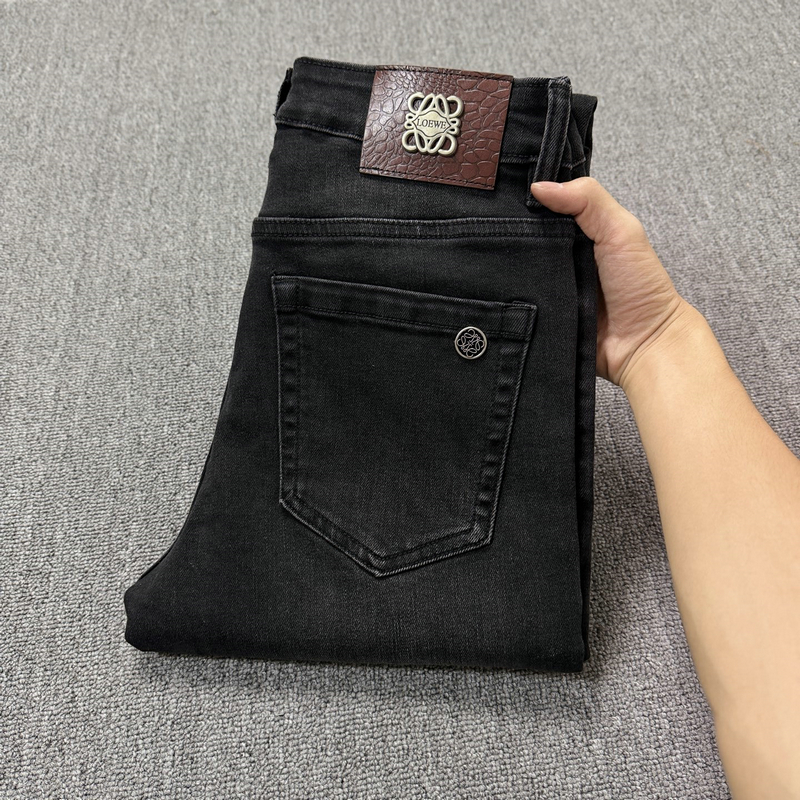 Men's Jeans Autumn Winter Men Slim Fit European American High-end Brand Small Straight Pants L834-99