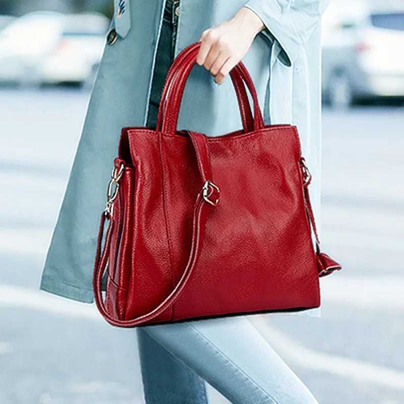 Evening Bags Totes Fashion Genuine Leather Women's Bag 2025 Ladies Designer Handbag Large Capacity Shoulder Crossbody Bag Portable Tote Bags H2